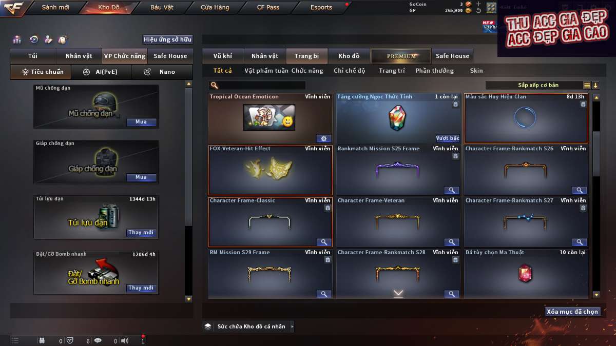 shop acc cf uy tin gia re